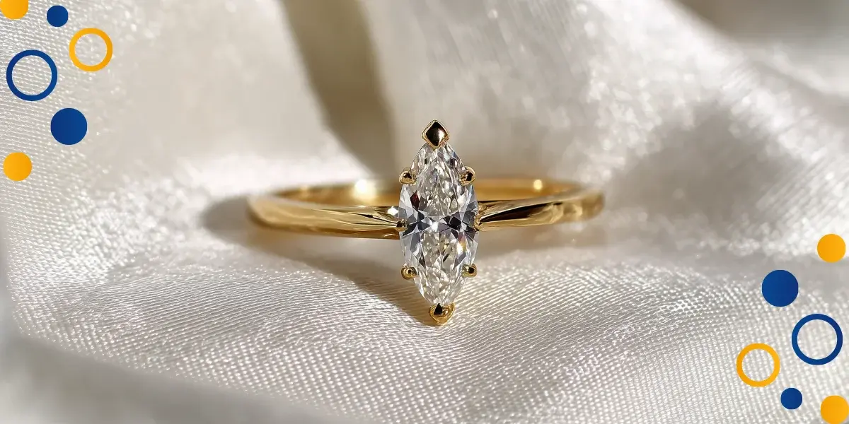 corte diamante anillo dorado