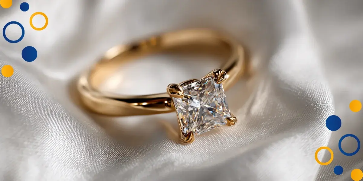 anillo de oro corte princesa el salvador